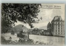 3800 Interlaken Foto AK Dampfschiffstation Brienzersee Ost-Station Hotel du Lac