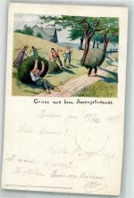 1899 Künstlerkarte Appenzellerlande Heuernte sign. V. Tobler