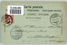 8400 Winterthur 1898 Lithographie / Mondschein Schloss Kyburg Carl Künzli Zürich Dep. Nr, 3051a