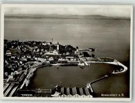 8590 Romanshorn 1934 Foto AK Fliegeraufnahme Hafen