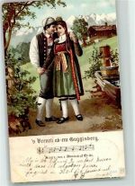 3158 Guggisberg 1905 Lieder AK Paar Tracht