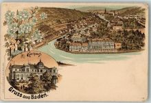 5400 Baden Gebrauchsspuren Kurhaus Lithographie