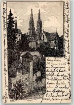 4000 Basel Bâle 1900 Künstlerkarte Münster sign. E Bürgy