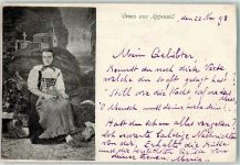 9050 Appenzell 1898 Gebrauchsspuren Trachtenfrau