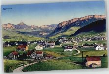 9050 Appenzell - Kirche, Ortsansicht, Alpenpanorama