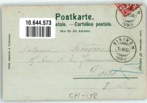 6452 Sisikon 1905 Lithographie / Mondschein Tellskapelle Segler