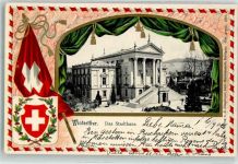 8400 Winterthur 1902 Prägedruck Stadthaus Fahne Wappen Passepartout Lithographie