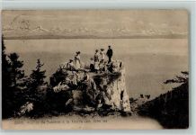 Col de la Tourne 1915 - Rocher de Tablette a la Tourne - Familie steht auf dem Felsen