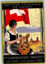 1000 Lausanne Losanna - XXIV. Fete Federale de Chant XXIV. Eidgenössisches Sängerfest Juli 1928