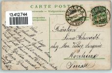 8000 Zürich 1907 Lithographie / Prägedruck Passepartout Briefmarkenabbildungen Tonhalle