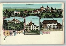 8314 Kyburg 1916 BOAKC Schloss Schulhaus Gasthaus zur Linde Bahnpost Zug 237