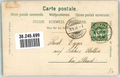 9400 Rorschach 1902 Lithographie / Künstlerkarte Briefkasten Neujahr 1902 Ort lt. Stempel