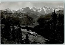 3803 Beatenberg 1952 - Ober Burgfeld mit Schreckhorn Finsteraarhorn Eiger Mönch und Jungfrau