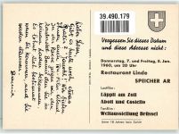 9042 Speicher - Schwäne Werbekarte Gasthaus Linde Kino Ort lt. Recherche