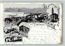 8800 Thalwil 1898 BOAKC Bahnhof Fabriken Dampflok Lithographie