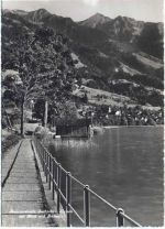um 1940 - Sachseln, Kanton Ob u. Nidwalden, Schweiz, Seepromenade Sachseln-Sarnen mit Blick auf Sachseln,Jos. Reinhard AKU1