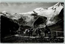 3906 Saas-Fee Foto AK Maultierpost Allalinhorn und Alphubel