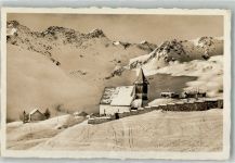 7050 Arosa 1940 Winter Kirche Ort lt. Stempel