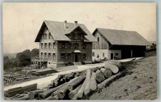 8737 Gommiswald 1924 Foto AK Feldpost Feldart. Rekrutenschule Gasthaus Sägerei Holz- Handlung zum Sternen