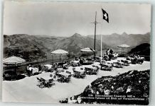 6375 Beckenried 1947 Foto AK Gasthaus Bahnrestaurant Klewenalp