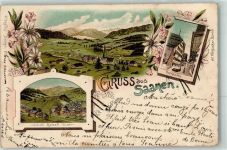 3792 Saanen 1899 Lithographie Dorfgasse Gstaad