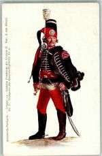 Uniform Gruppe 13 Soldaten Friedrichs des Großen : Trompeter Stollwerck Schokolade 1900 Künstlerkarte