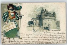 1000 Lausanne Losanna Lithographie Ritter , Prägedruck