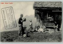 Planalp 1912 - Bauernfamilie mit ihren Ziegen
