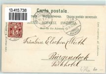 4600 Olten 1898 Lithographie Wartburg Säli Postamt Edelweiss