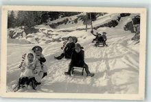 3715 Adelboden BE 1918 - Kinder beim Schlitteln Ort lt. Stempel