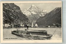 6454 Flüelen KEINE AK Dampfer Germania Informationskarte