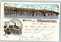 8820 Wädenswil 1904 Lithographie Dampfschwalbe
