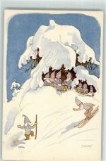 sign. E. Kreidof Zwerg Pro Juventute Pro Juventute Schweiz 1918 Winterlithographie
