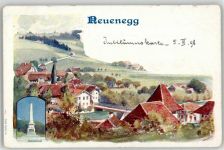 3176 Neuenegg 1898 Lithographie Denkmal