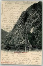 Pilatus 1904 Foto AK Zahnradbahn Pilatusbahn Eselwand