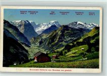 8784 Braunwald - Tödikette vom Rubschen aus gesehen Selbsanft Bifertenstock Tödi Kammerstock Gamsfayren Clariden