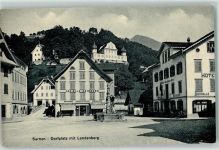 6060 Sarnen - Dorfplatz mit Landenberg Geschäft Leo Haas-Reinhard Hotel Zum goldenen Anker