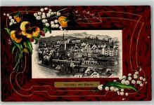 9100 Herisau 1909 Prägedruck Säntis Lithographie