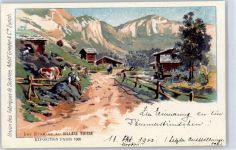 6000 Luzern Lucerne 1900 Künstlerkarte Ausstellung 1900 Schweizer Dorf