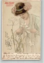 Le Lys Gala Peter Chocolats Jugendstil Werbung Lithographie Schokolade 1903 BOAKC