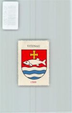 6354 Vitznau - Vignette Wappen Kaffee Hag 1920-1940 Fisch