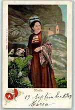 Walliser Trachtenfrau Tracht Schweiz