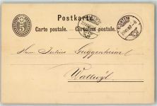 8000 Zürich 1882 Ganzsache Fluntern