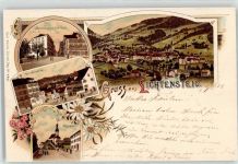 9620 Lichtensteig 1906 Lithographie Kirche St. Lorette Marktgasse