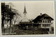 3202 Frauenkappelen Heggidorn 1937 Foto AK Kirche Schule