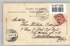 5000 Aarau 1899 Lithographie Kettenbrücke Marktbrunnen Schloss