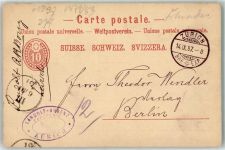 8000 Zürich 1887 Ganzsache 10 Rappen Vorläufer