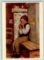 8000 Zürich Künstlerkarte Sonntag Nachmittag Piccolo musicista sign. Hauth Trachsler