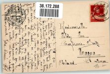 Mädchen in Tracht auf Treppe zu altem Bauernhaus Klaus Schokolade 1921 Werbe AK