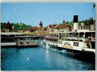 Luzern Lucerne Dampfschiff Unterwalden Hafen Binnenschiff Foto AK